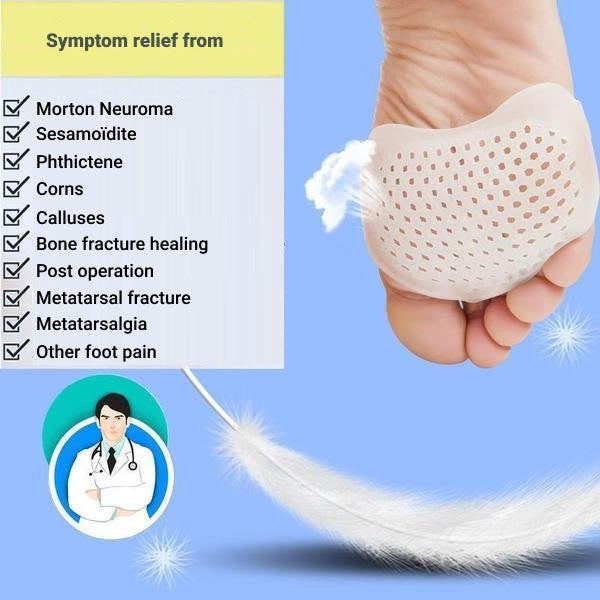 Gel Metatarsal Pads with Ventilated Construction and Adhesive Backing, Set of 2