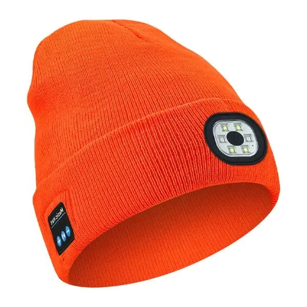 Wireless LED Beanie with Built-in Speakers and Detachable Light Module