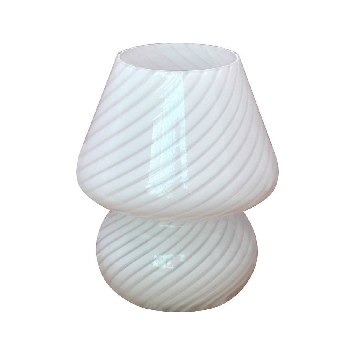 Hand Blown Glass Mushroom Lamp with Stepless Dimming and Integrated LED