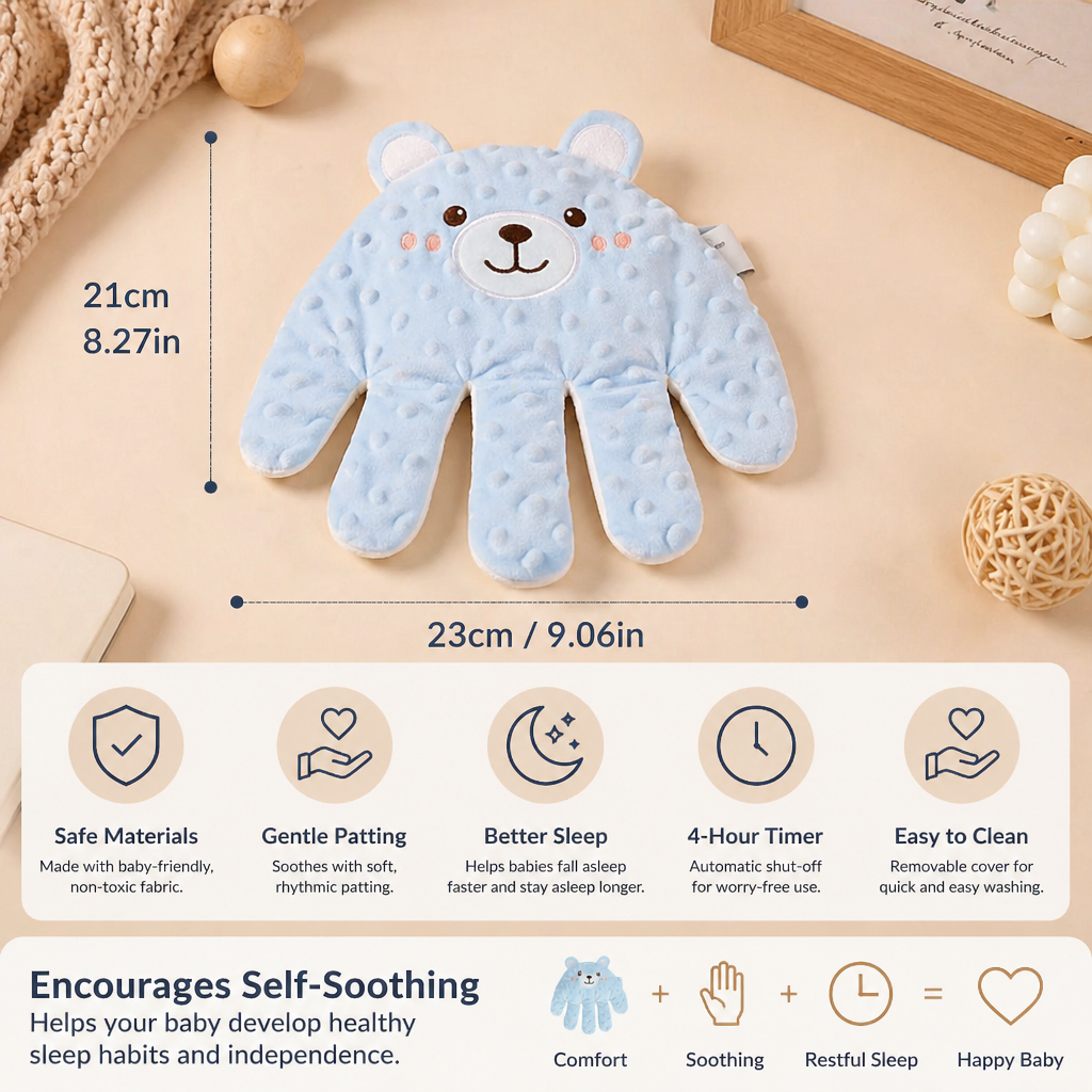 Rhythmic Patting Baby Sleep Device with Adjustable Speed and Automatic Shutoff Timer