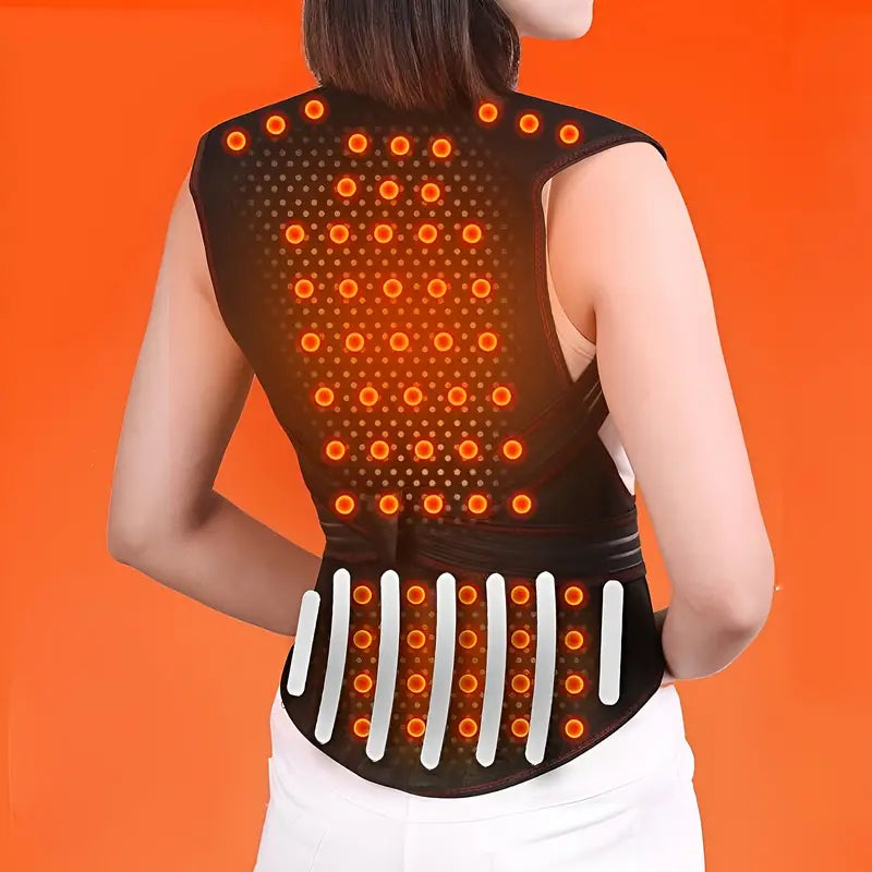 Adjustable Spinal Support Brace with 108 Embedded Magnets and Removable ABS Plates