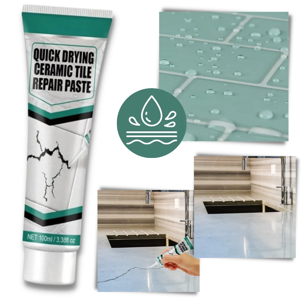 Tile and Grout Repair Paste with Scraper and Sandpaper for Ceramic Surfaces