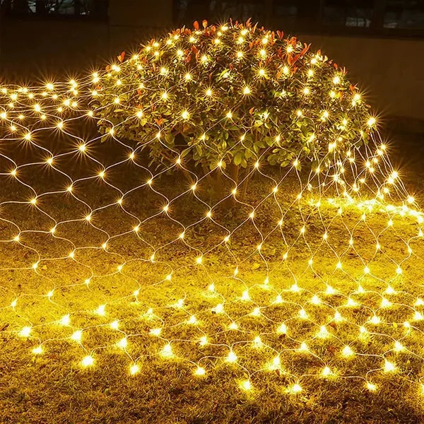 LED Net String Lights with Copper Wire and Extendable Connectors for Outdoor Spaces
