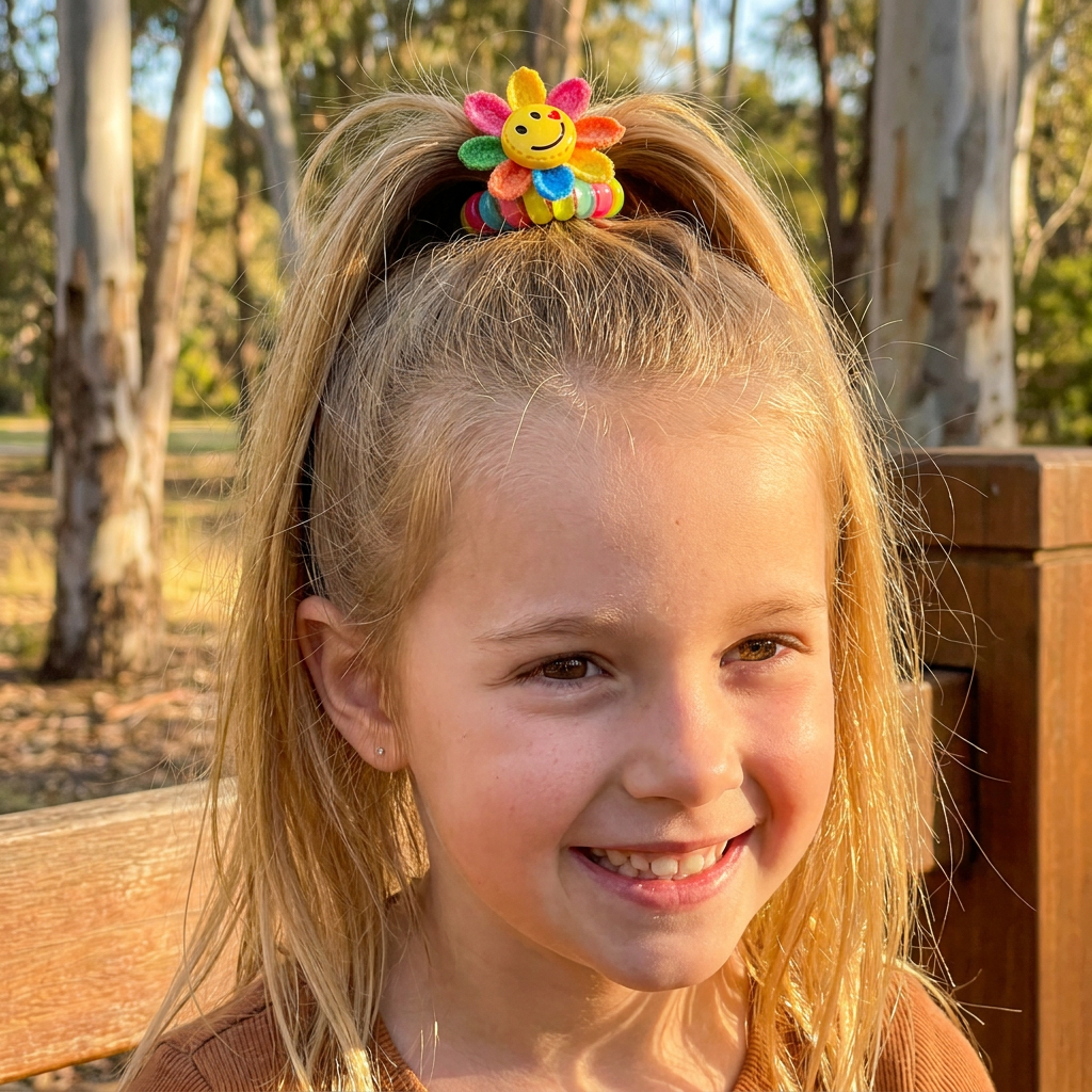 Spiral Hair Ties for Kids with Printed Character Designs and Grip Hold