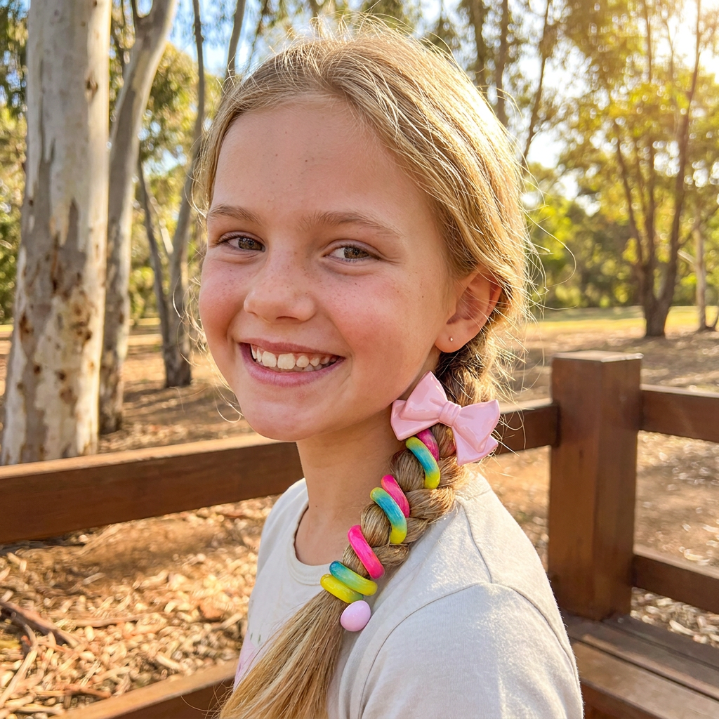 Spiral Hair Ties for Kids with Printed Character Designs and Grip Hold