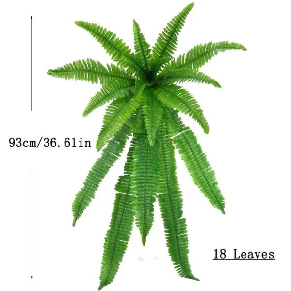Artificial Boston Fern with Flexible Stems for Planters, Hanging Baskets and Decorative Pots