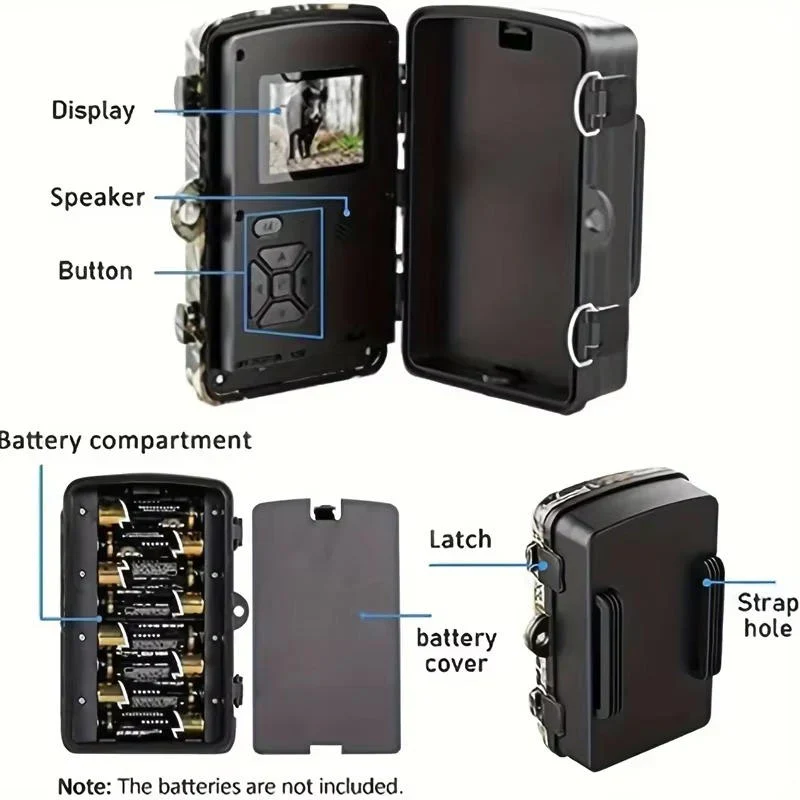 Outdoor Wildlife Camera with 16MP Infrared Night Vision and 1080P Video