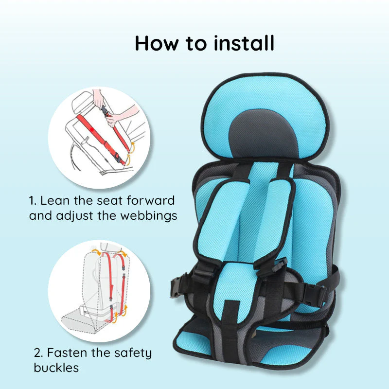 Child Car Seat Cushion with Five Point Harness and Foam Padding