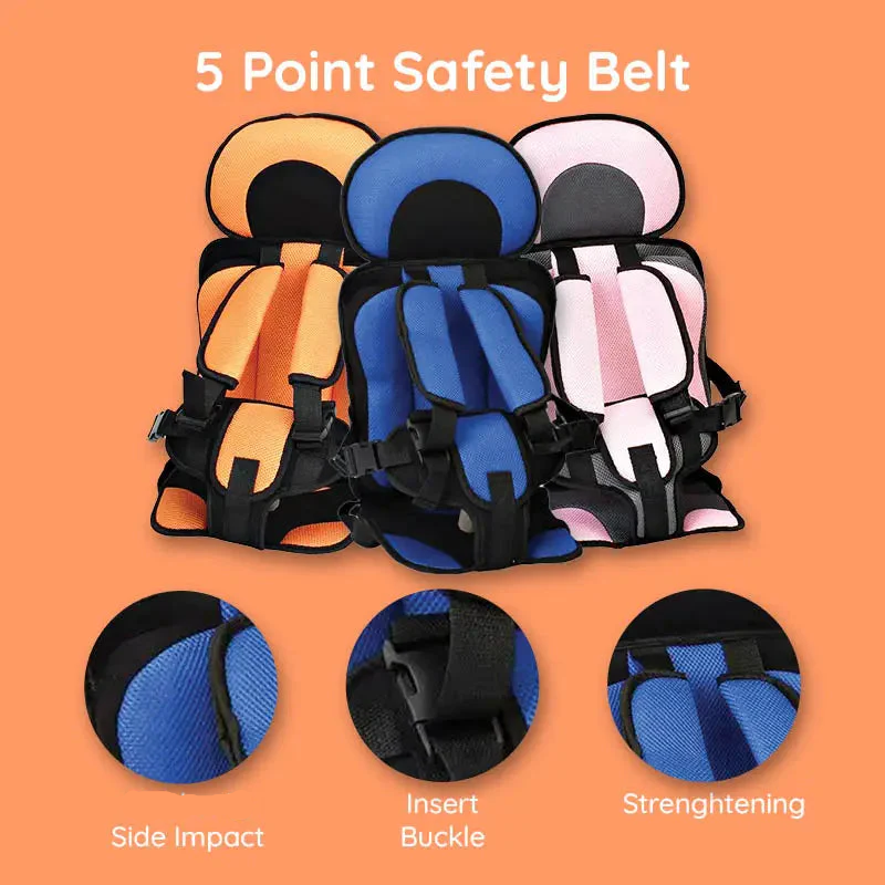 Child Car Seat Cushion with Five Point Harness and Foam Padding