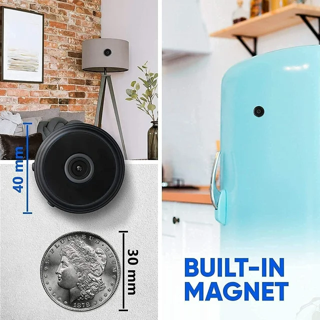 Wireless Mini Camera with Motion Detection and Two Way Audio, 1080p HD