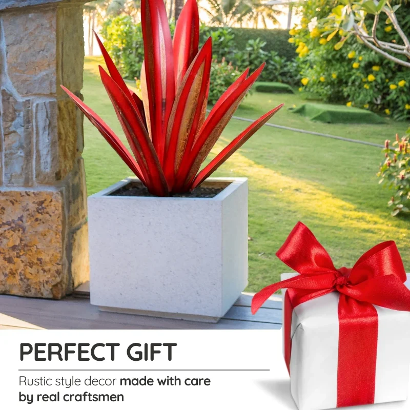 Large Metal Agave Plant Sculpture for Patios and Gardens in Seven Weather Resistant Colors