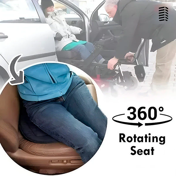 Swivel Seat Cushion with 360-Degree Rotation and Foam Padding for Cars and Office Chairs