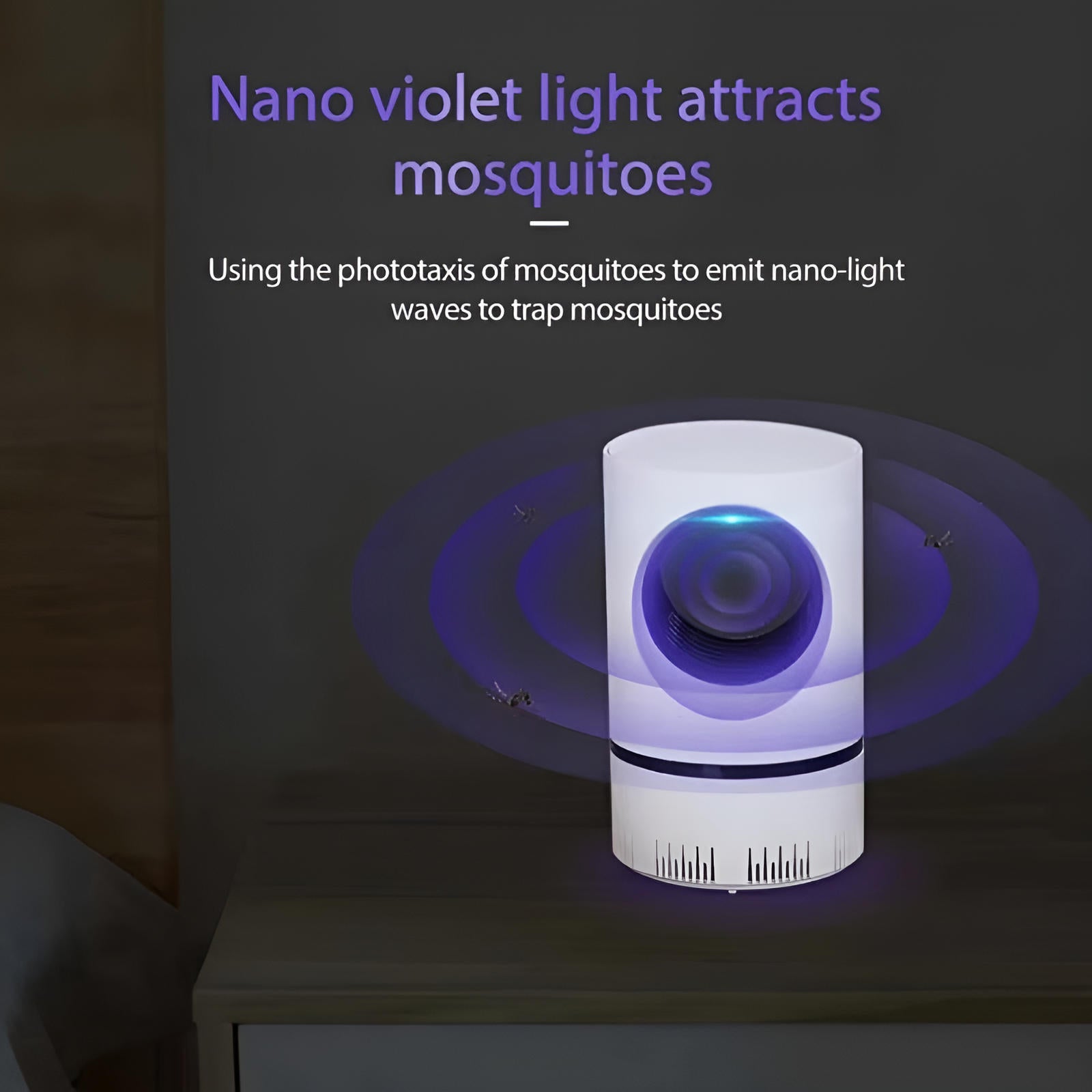 UV Light Mosquito and Fly Trap with Vortex Fan System and Removable Collection Tray