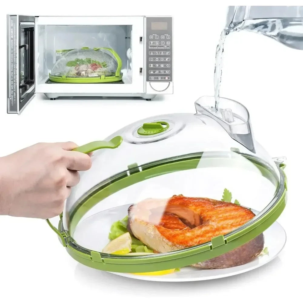 Microwave Splatter Cover with Adjustable Steam Vent and Heat-Resistant Design