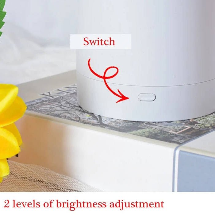 Copper Wire Sunflower Night Light with Flexible Stem and Dual Brightness, USB Rechargeable - Alverraliving