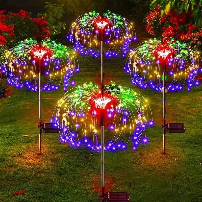 Solar Firework Lights with 60 LEDs and Dual Lighting Modes for Garden Display