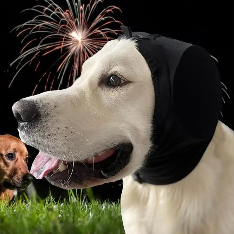 Noise Reducing Ear Muffs for Dogs with Adjustable Pull Rope and Winter Hoodie Design