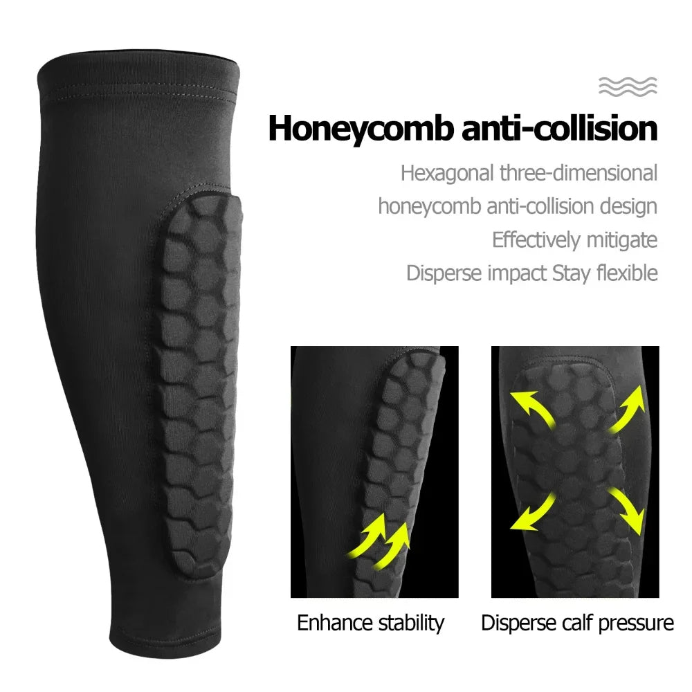 Honeycomb Shin Guards with Compression Support and Moisture Wicking Weave