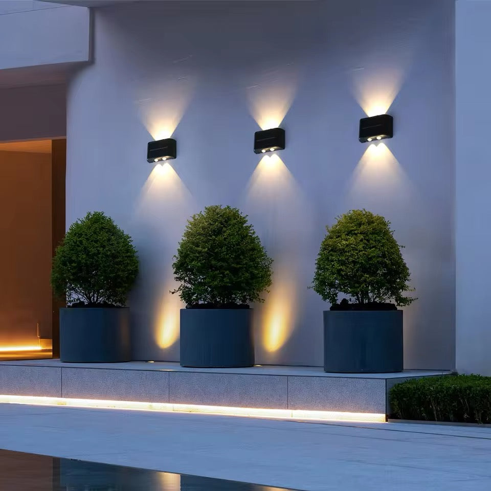 Solar LED Wall Light with Automatic Dusk to Dawn Sensor and Weather Resistant Design