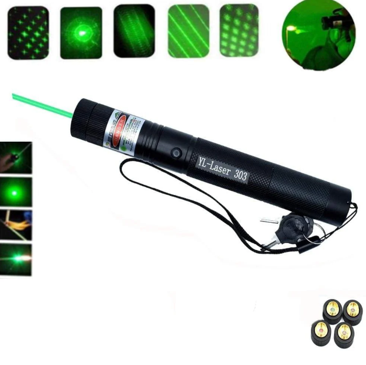 Dual Beam Laser Pointer with Adjustable Focus and Safety Lock, Rechargeable