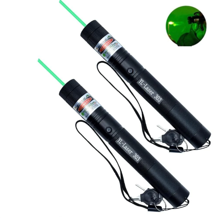 Dual Beam Laser Pointer with Adjustable Focus and Safety Lock, Rechargeable