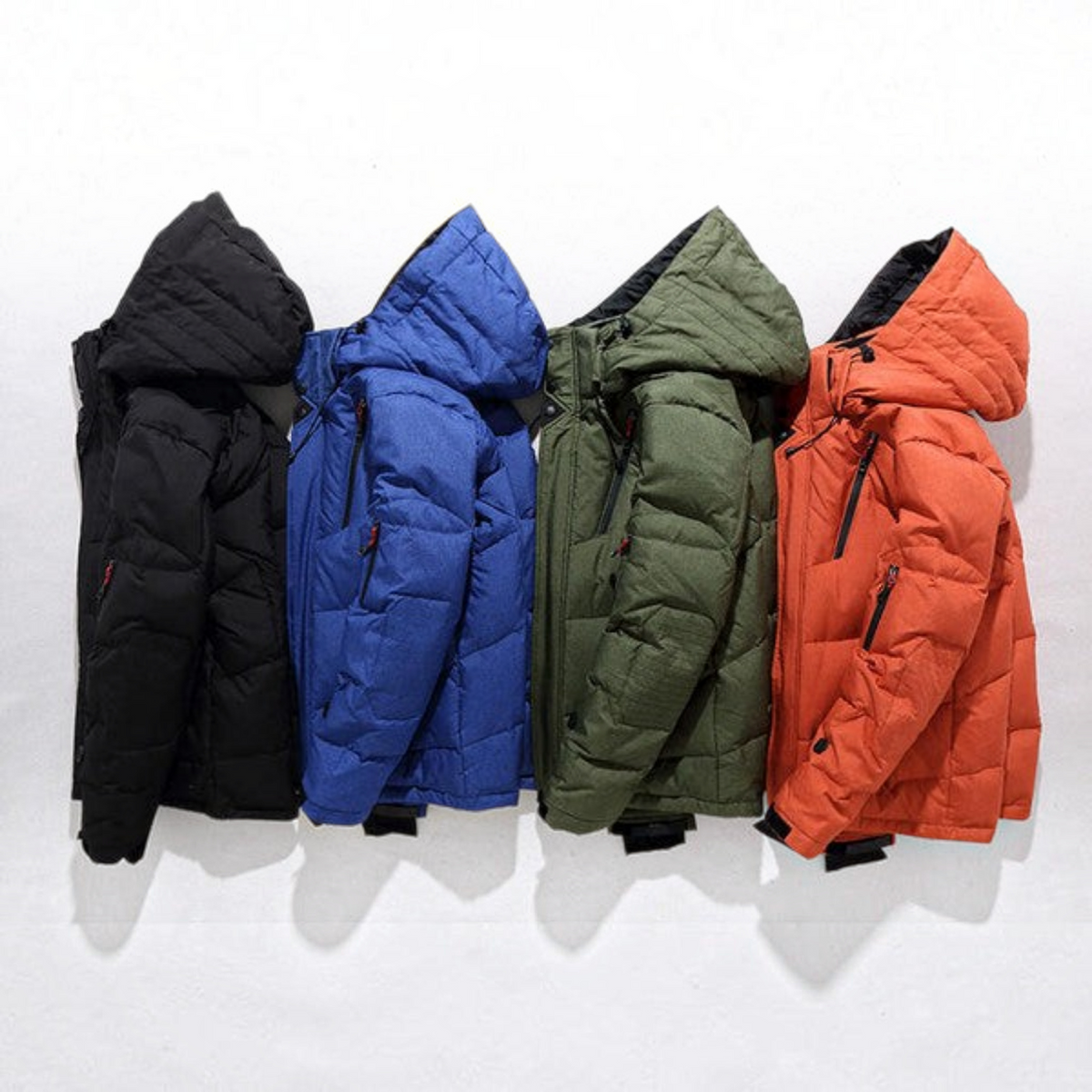 Hooded Zip Jacket with Thick Polyester and Removable Hood for Fall Winter