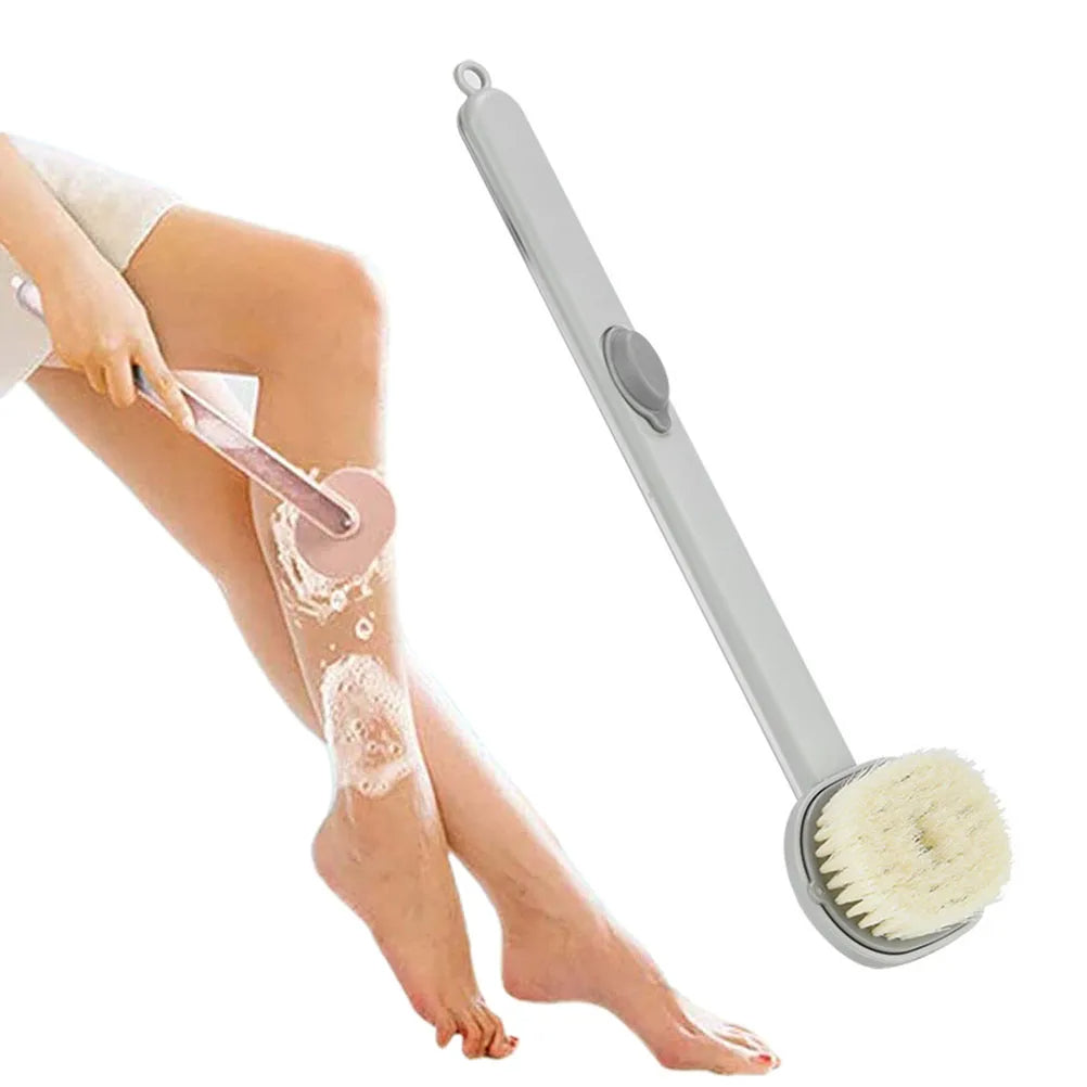 Back Scrubber Brush with Soap Dispenser and Curved Handle, Extended Reach