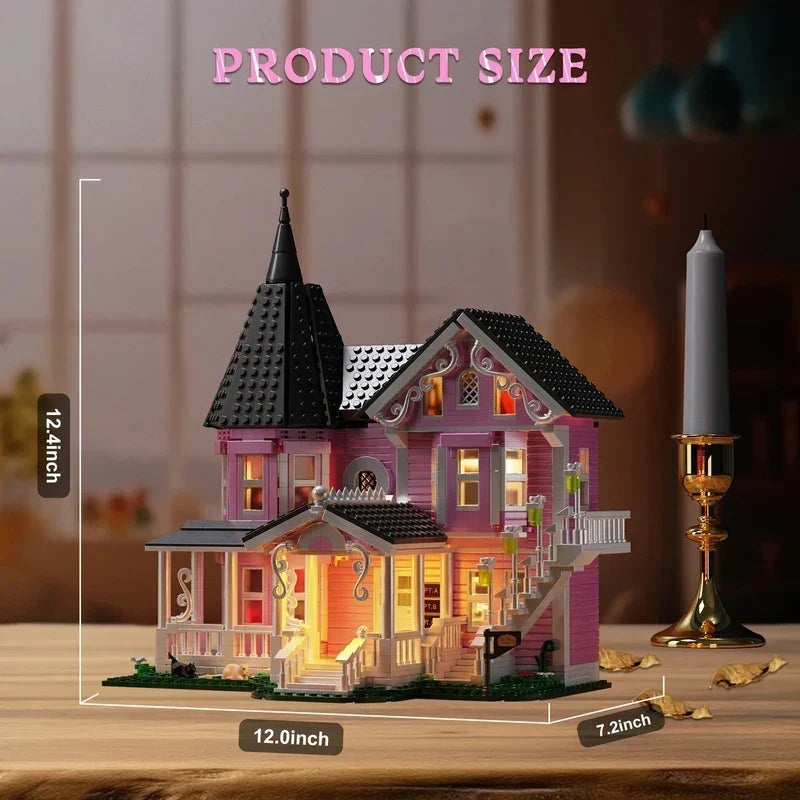 Halloween Building Block Set with Integrated LED Lights, 1349 Pieces