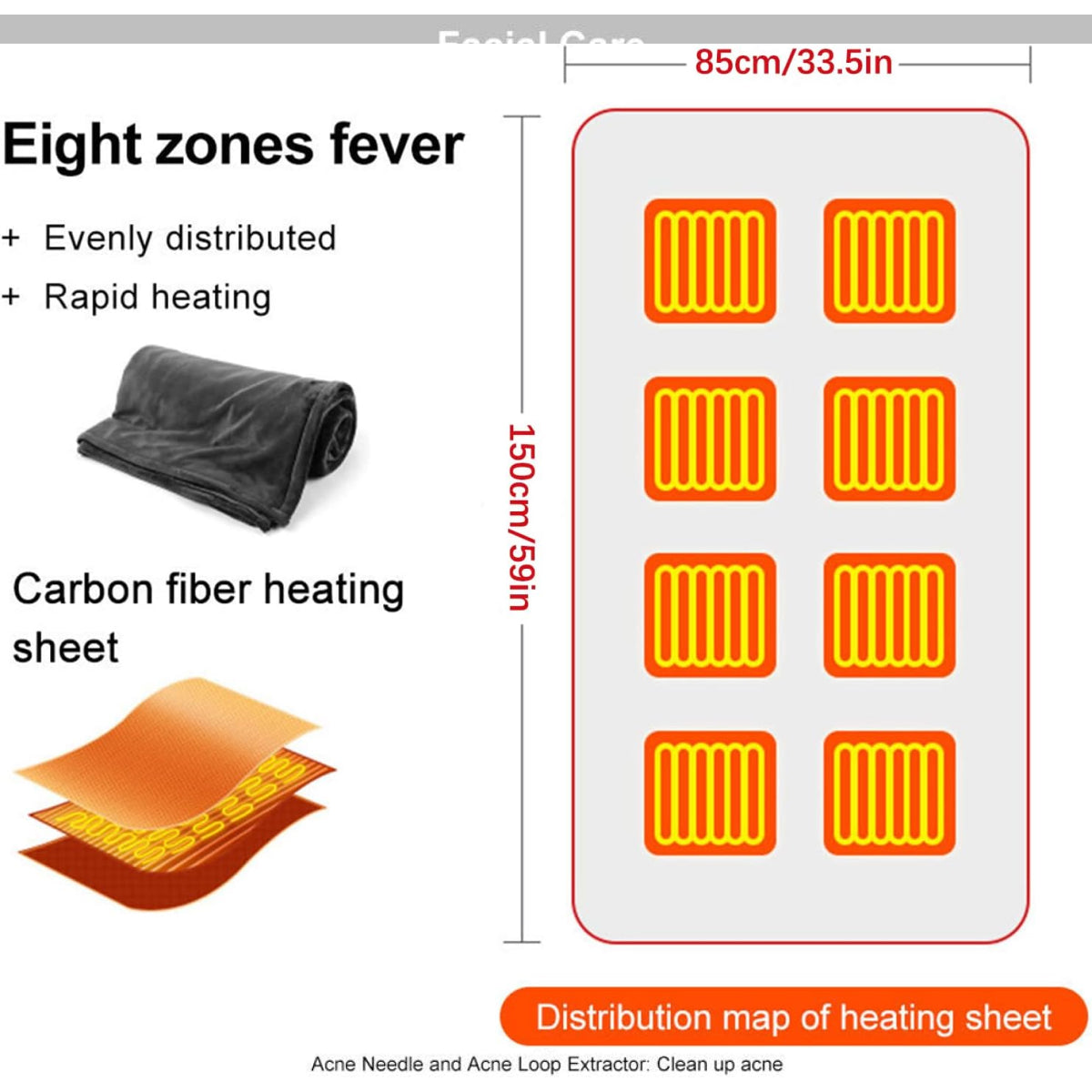 Heated Shawl Blanket with Zipper and Three Heat Levels, Machine Washable