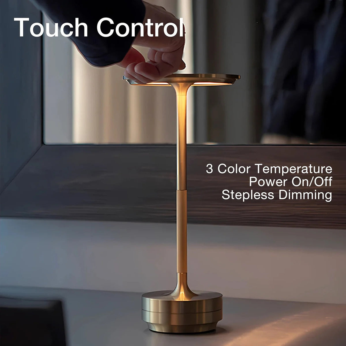 Rechargeable Table Lamp with Touch Dimming and Three Color Temperatures