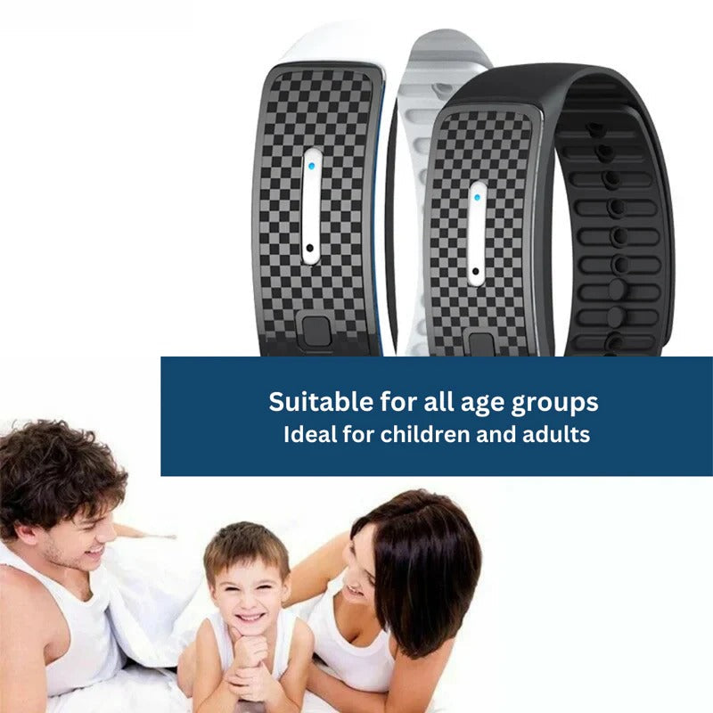 Ultrasonic Mosquito Deterrent Bracelet with 360-Degree Coverage and 7-Day Battery