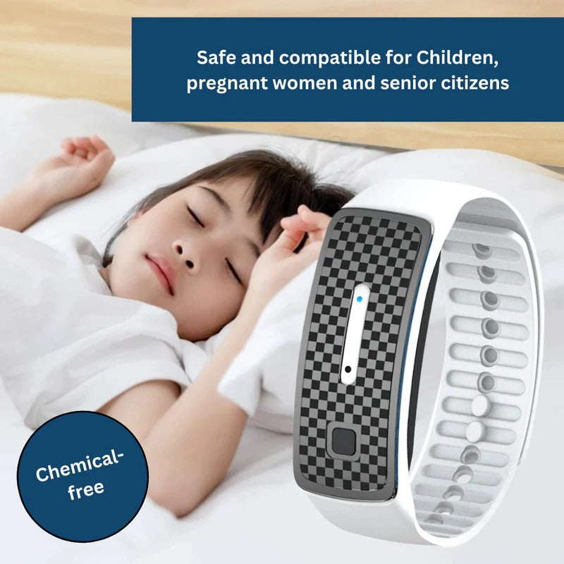 Ultrasonic Mosquito Deterrent Bracelet with 360-Degree Coverage and 7-Day Battery