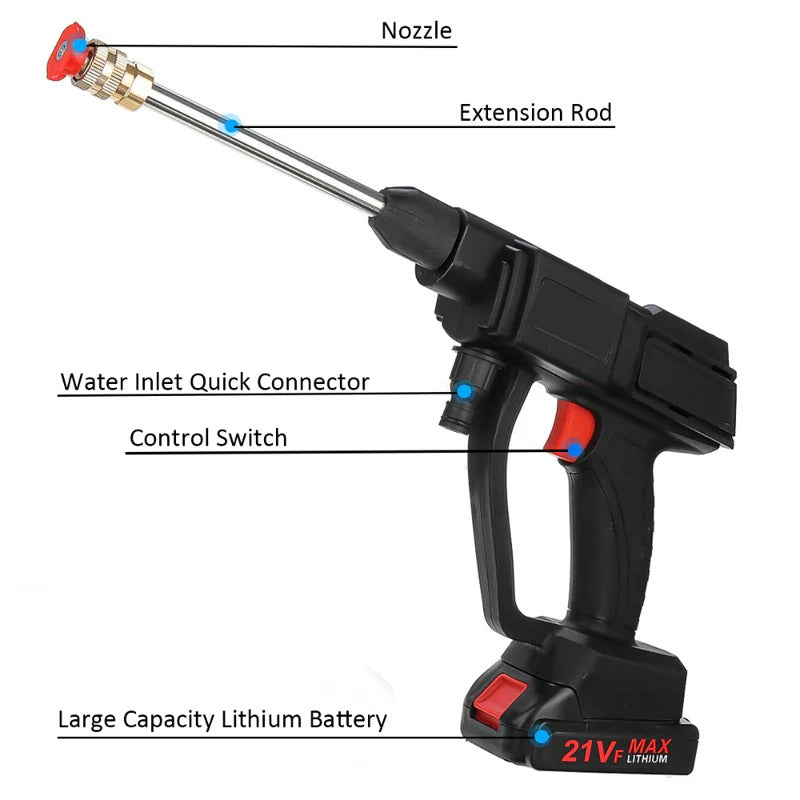 Handheld Pressure Washer with Rechargeable Battery and 12,000 RPM Motor