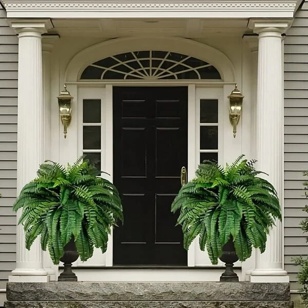Artificial Boston Fern with Flexible Stems for Planters, Hanging Baskets and Decorative Pots