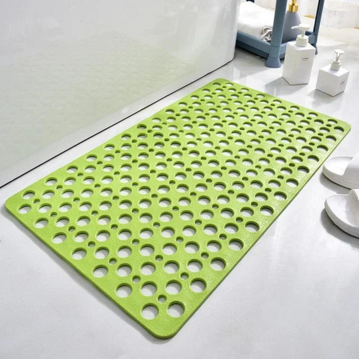 Suction Cup Shower Mat with a Textured Surface and Water Drainage in Seven Colors