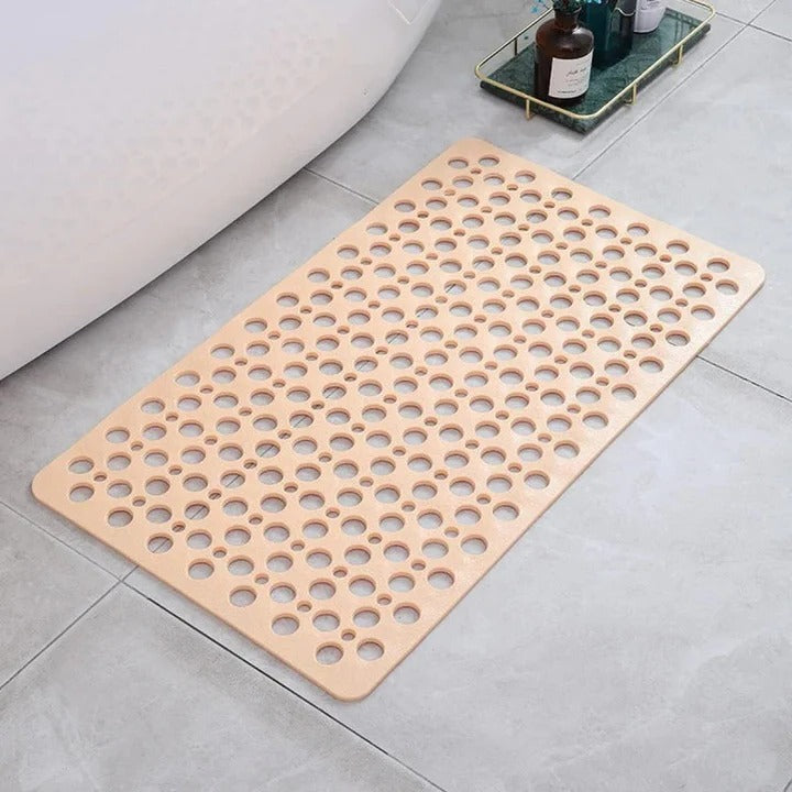 Suction Cup Shower Mat with a Textured Surface and Water Drainage in Seven Colors