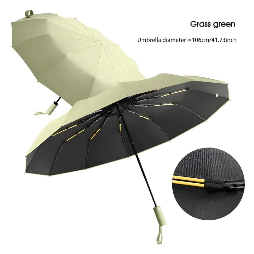 Foldable Umbrella with Reinforced Ribs and UV Blocking Canopy