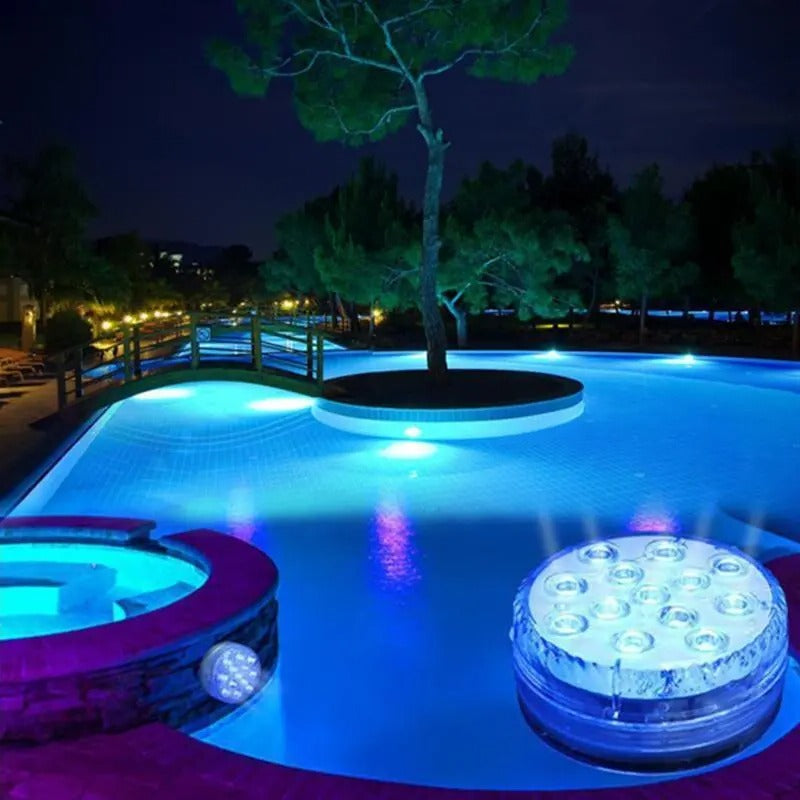 Underwater LED Light with 16-Color Remote and Multiple Mounting Options