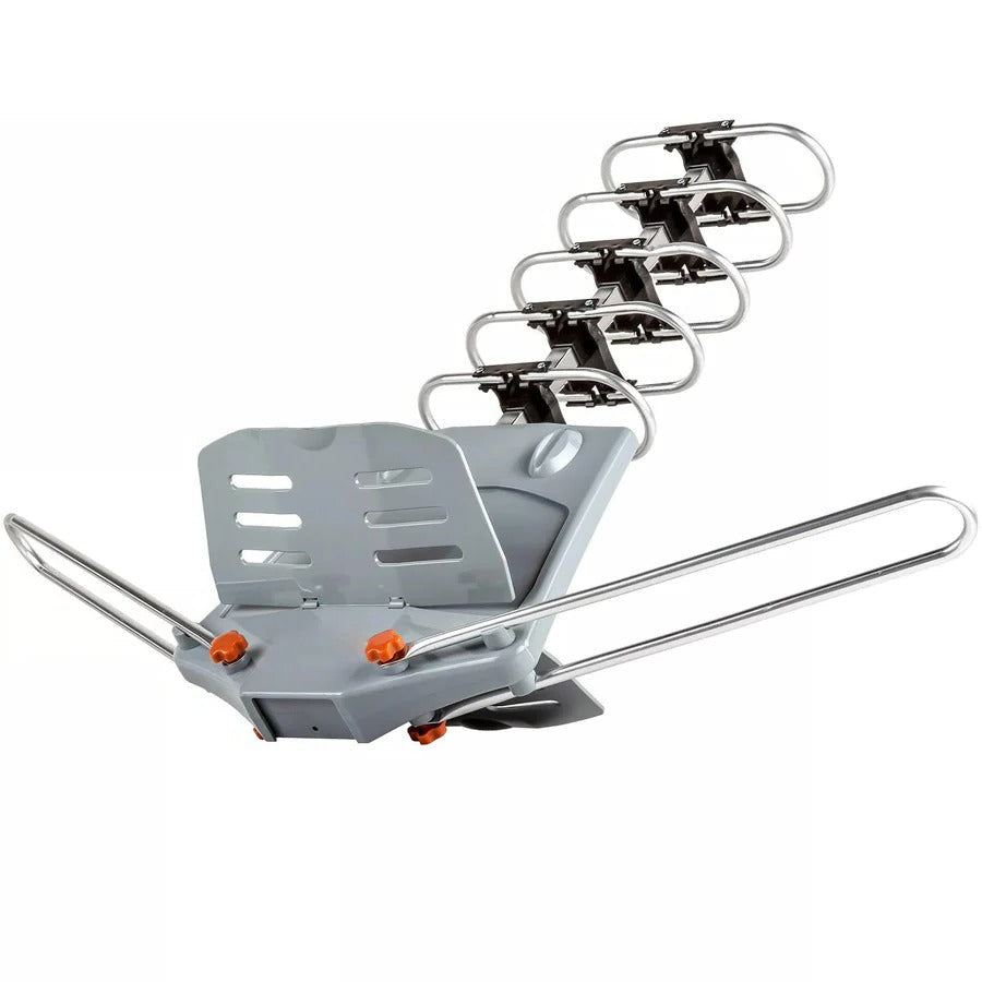 Motorized Outdoor TV Antenna with 360 Degree Rotation Remote and Steel Pole Mount