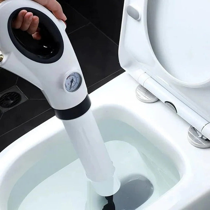 Compressed Air Drain Unblocker with Trigger Release for Sinks and Toilets