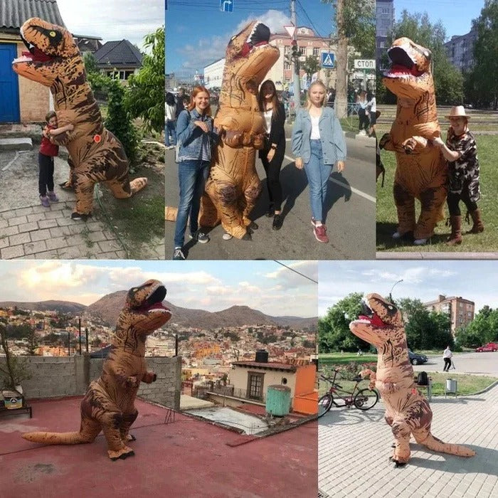 Inflatable Dinosaur Costume with Battery Powered Blower and Viewing Panel