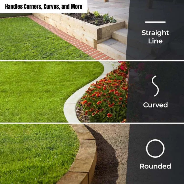 Adjustable Manual Lawn Edger with Rolling Base and Ergonomic Handle