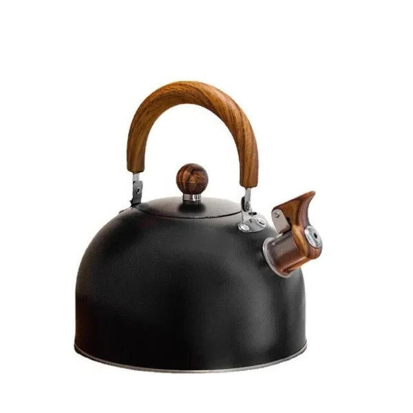 Stovetop Whistling Kettle with Even Heat Base and Insulated Handle for All Cooktops