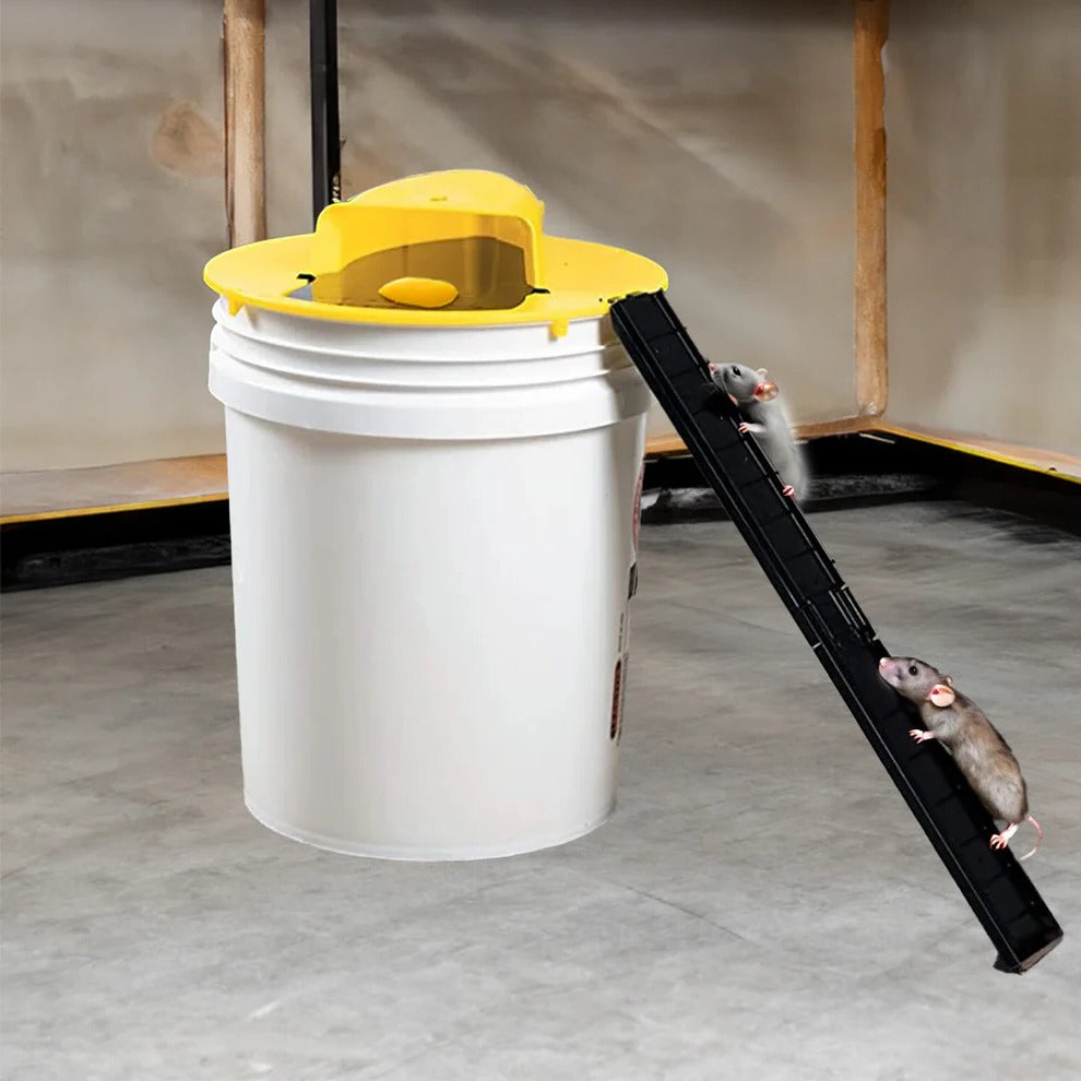 Bucket Mouse Trap with Automatic Reset and Dual Ladders for 5-Gallon Buckets