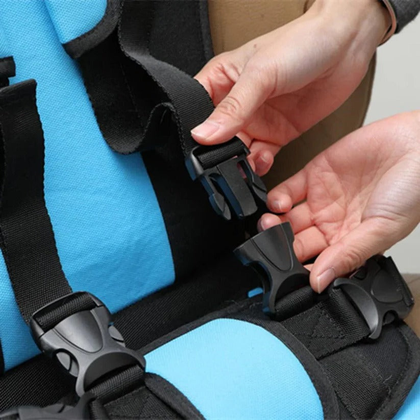 Portable Child Travel Seat with Five Point Harness and Head Support, Foldable
