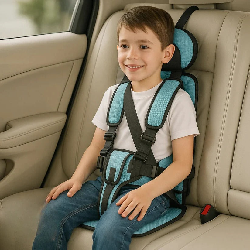 Portable Child Travel Seat with Five Point Harness and Head Support, Foldable