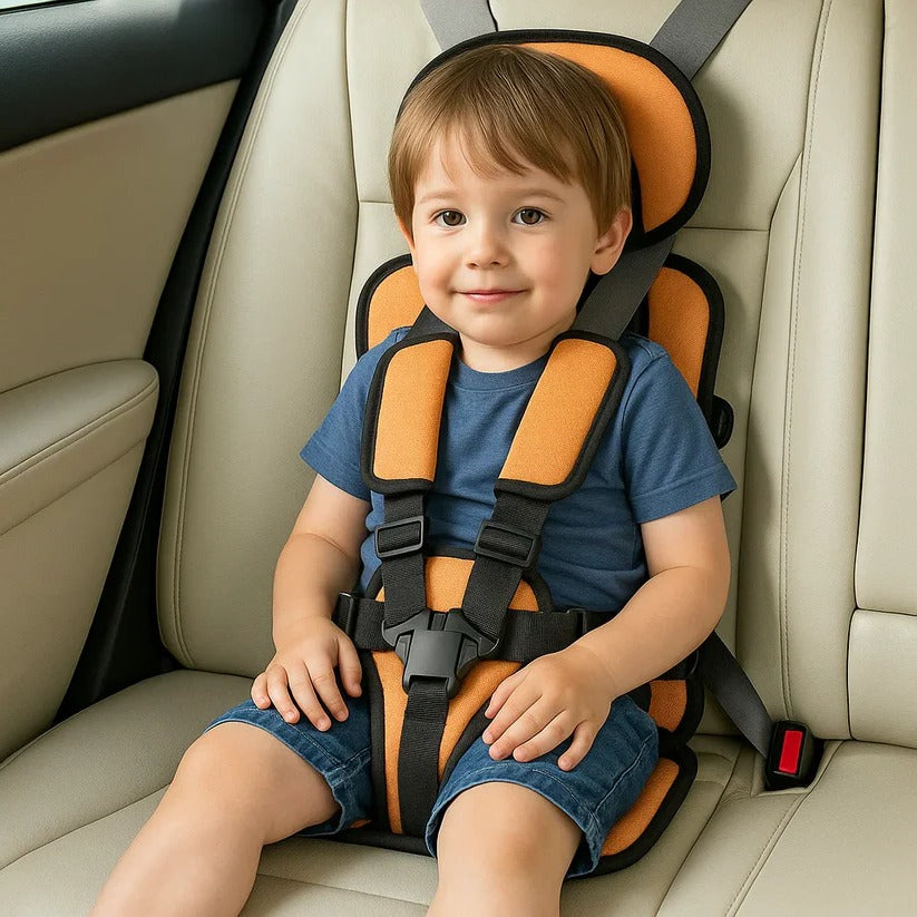 Portable Child Travel Seat with Five Point Harness and Head Support, Foldable