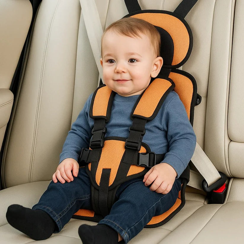 Portable Child Travel Seat with Five Point Harness and Head Support, Foldable