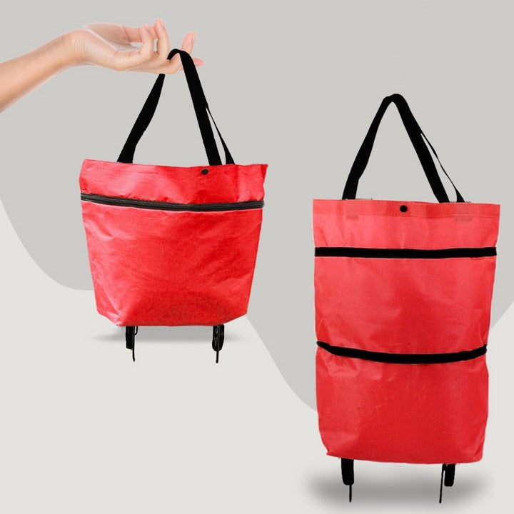 Wheeled Shopping Bag with Foldable Design and Roomy Interior, Six Colors
