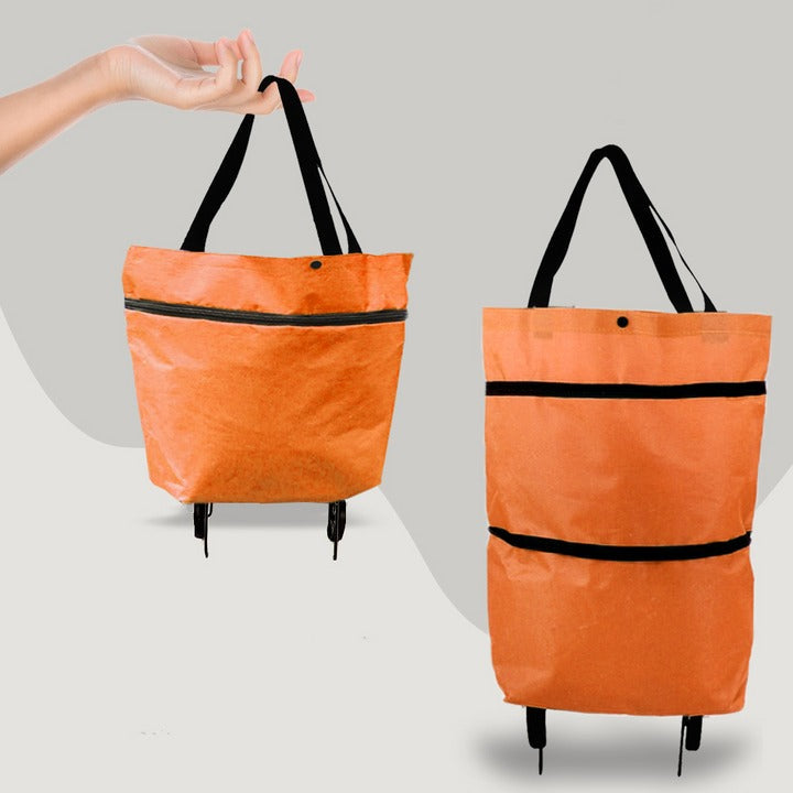 Wheeled Shopping Bag with Foldable Design and Roomy Interior, Six Colors